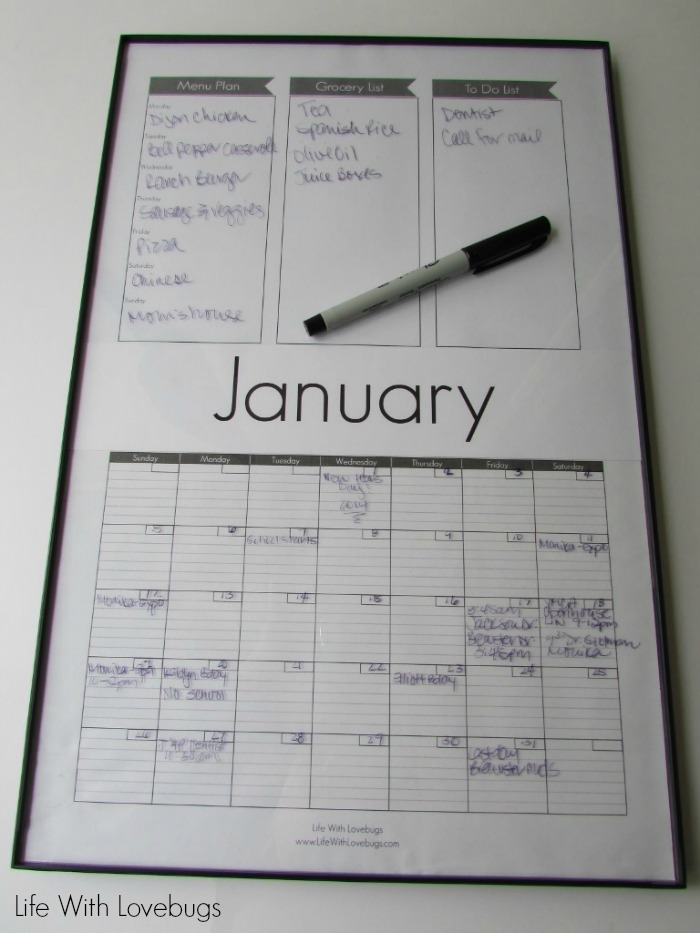 Printable Family Organizer