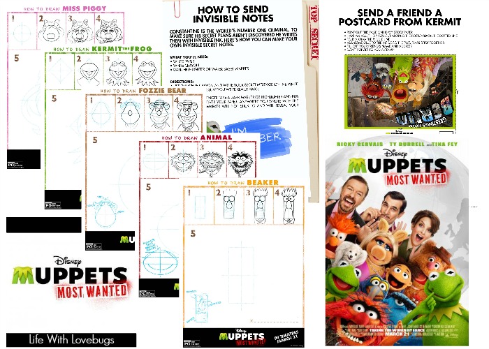 Muppets Most Wanted Activity Sheets