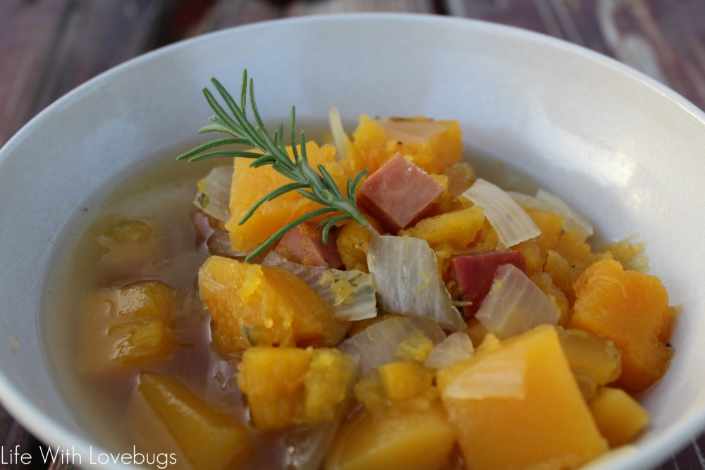 Slow Cooker Butternut Squash and Ham Soup #SlowCookerMeals