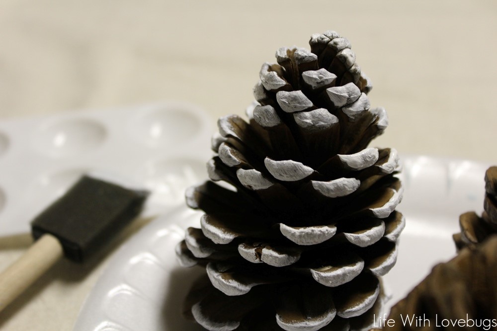 Snowy Glitter Pine Cones