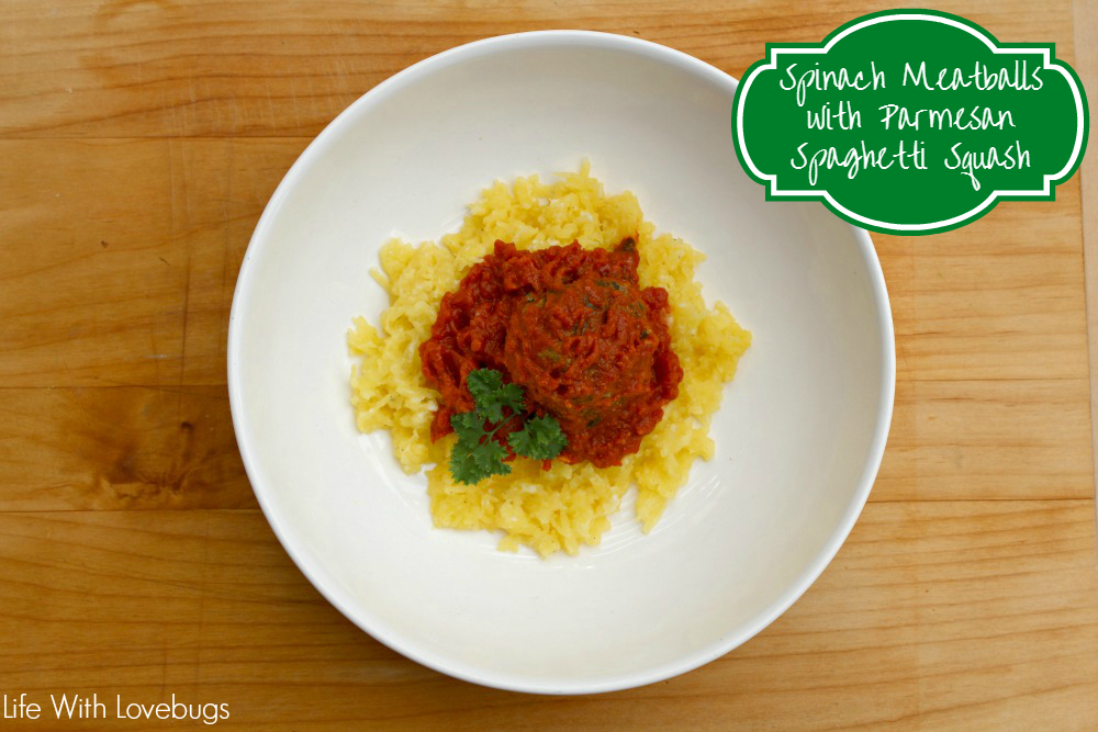 Spinach Meatballs with Parmesan Spaghetti Squash