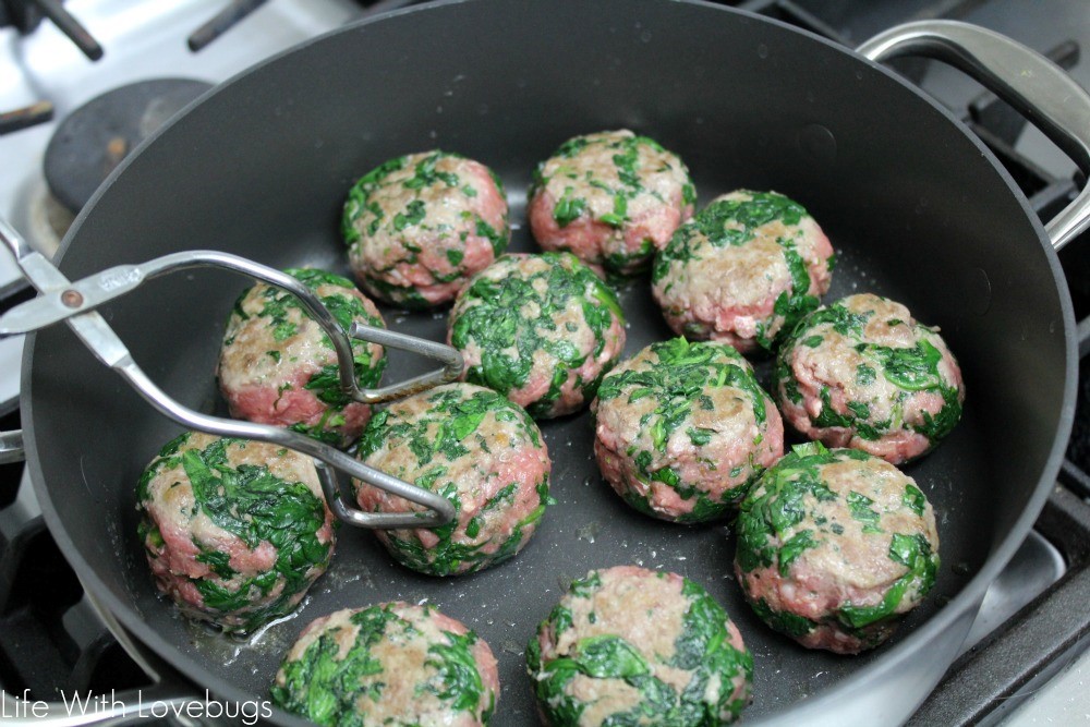 Spinach Meatballs with Parmesan Spaghetti Squash