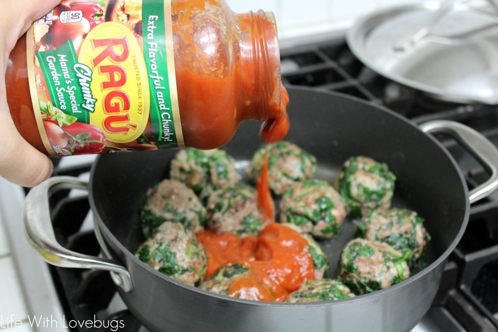 Spinach Meatballs with Parmesan Spaghetti Squash