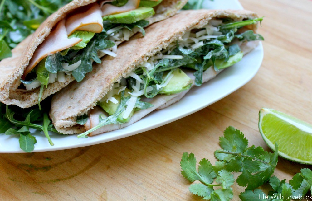 Creamy Cilantro and Turkey Stuffed Pita