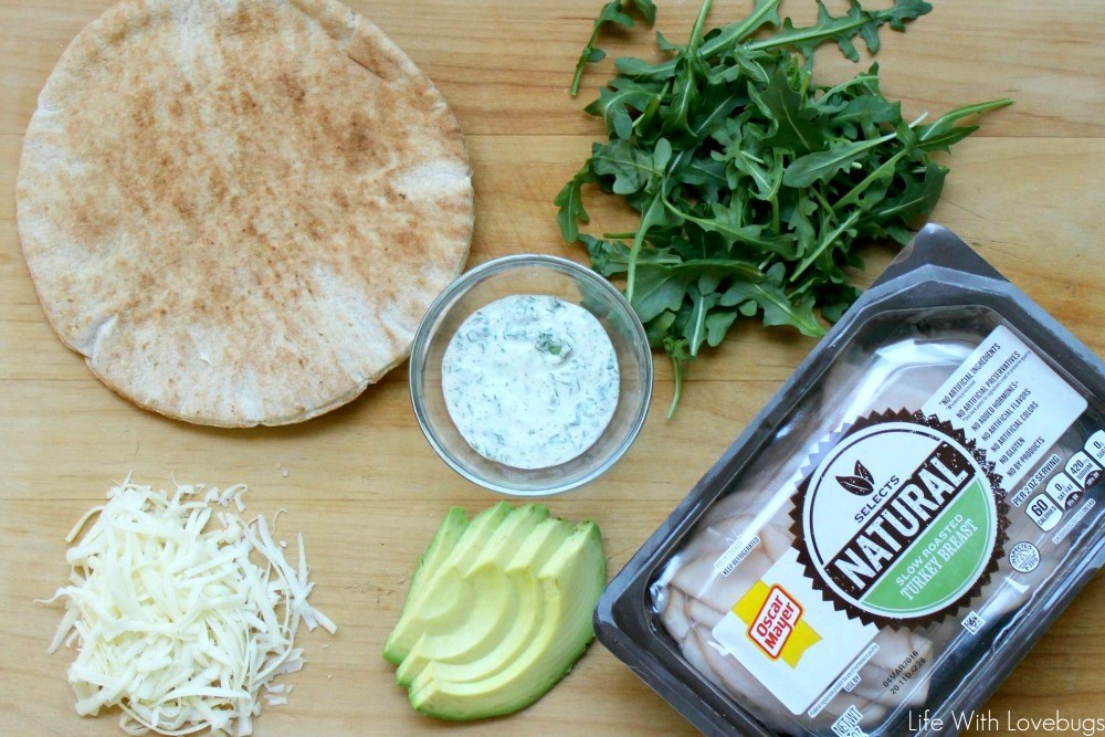 Creamy Cilantro and Turkey Stuffed Pita