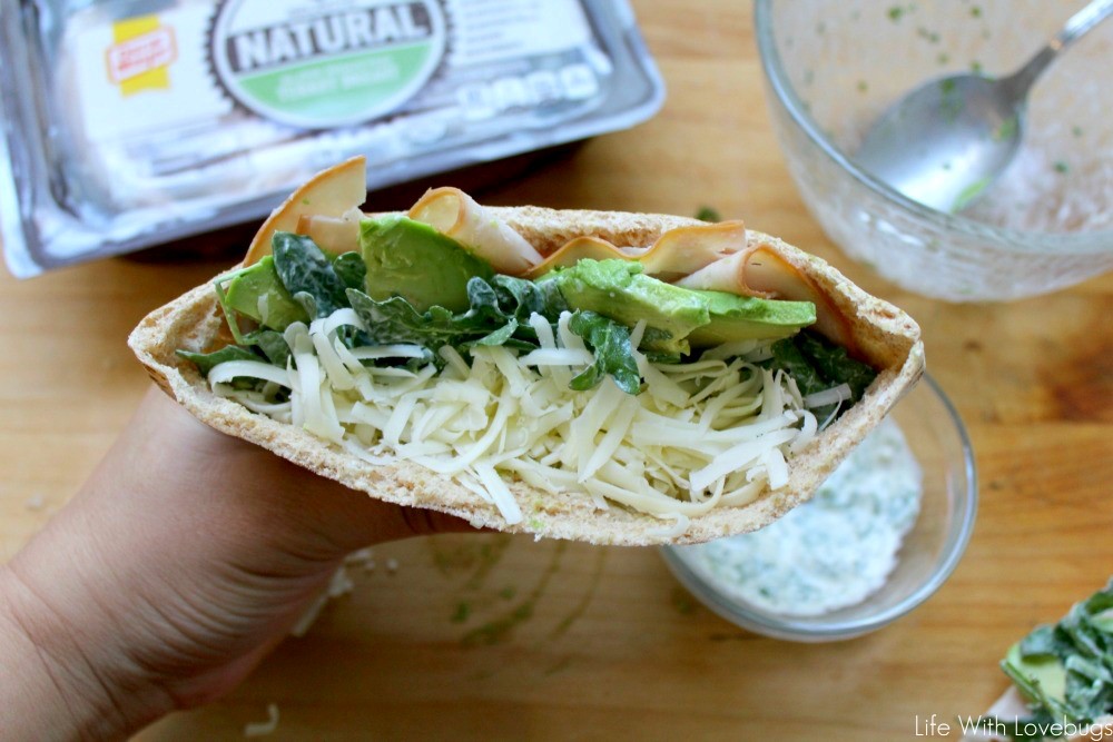 Creamy Cilantro and Turkey Stuffed Pita