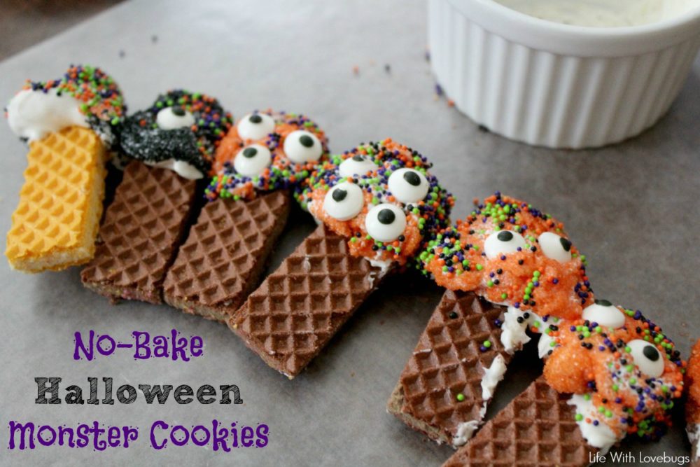 No-Bake Halloween Monster Cookies 