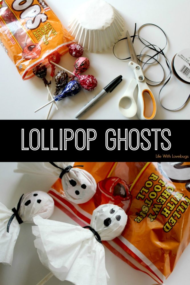 Easy Halloween Craft: Lollipop Ghosts