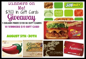 Dinners On Me Giveaway
