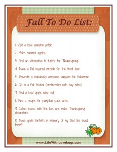 Fall To Do List