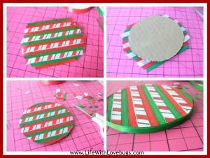 Make Christmas Ornaments with: cardboard, yarn & ribbon