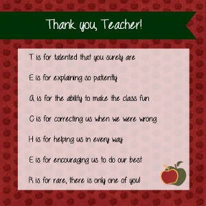 Teacher Appreciation Printable PoemTeacher Appreciation Printable Poem