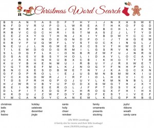 Christmas Activity Printable - Word Search