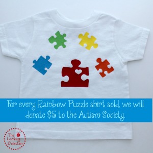 Rainbow Puzzle Tee for Autism Awareness