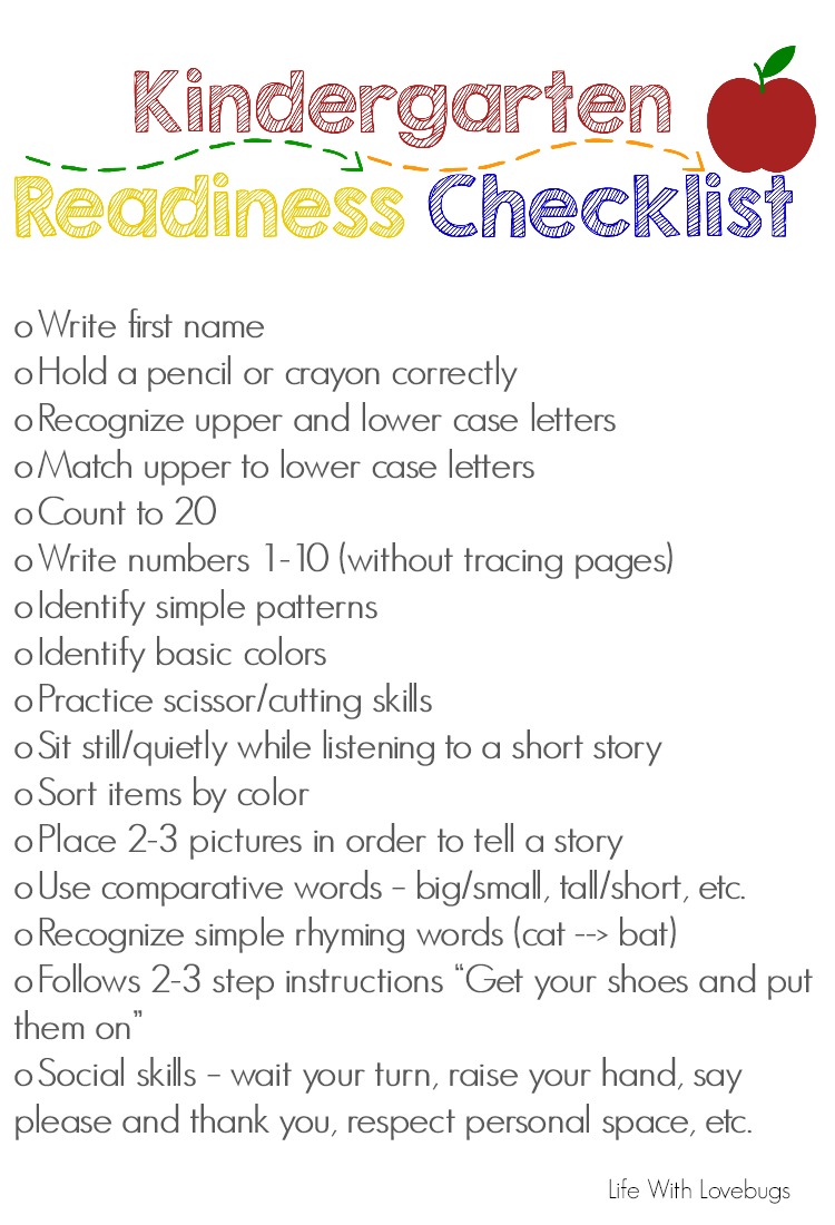 Kindergarten Readiness Test - Kindergarten