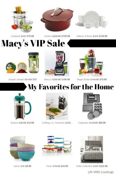 Macys VIP Sale - My Favorites for the Home