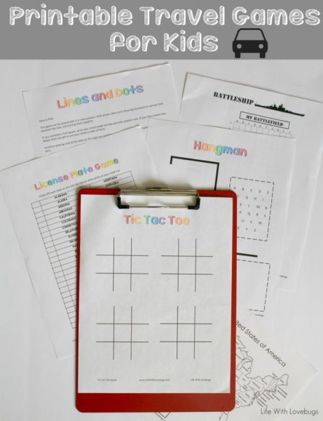 Printable Travel Games for Kids