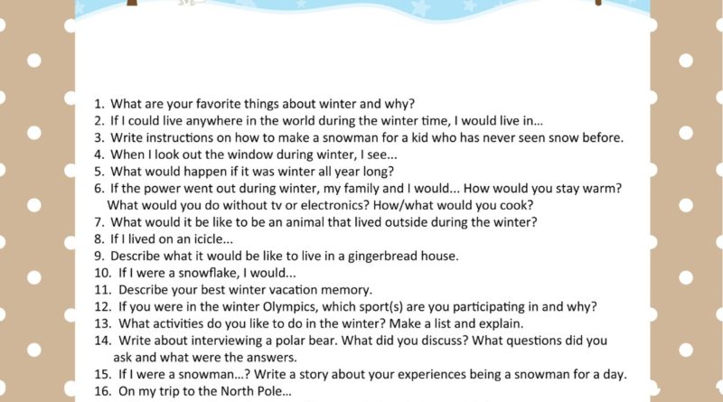 20 Winter Writing Prompts for Kids