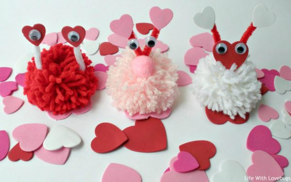 Valentine's Day PomPom Monsters