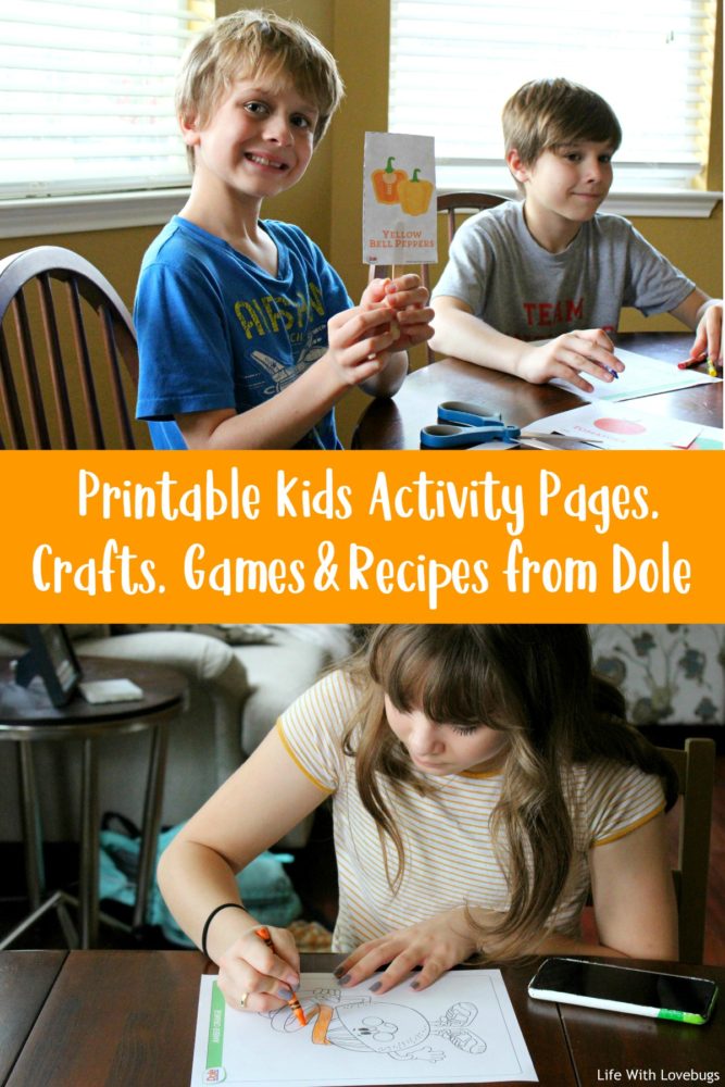 Printable Kids Activity Pages, Games, Crafts and Recipes from Dole